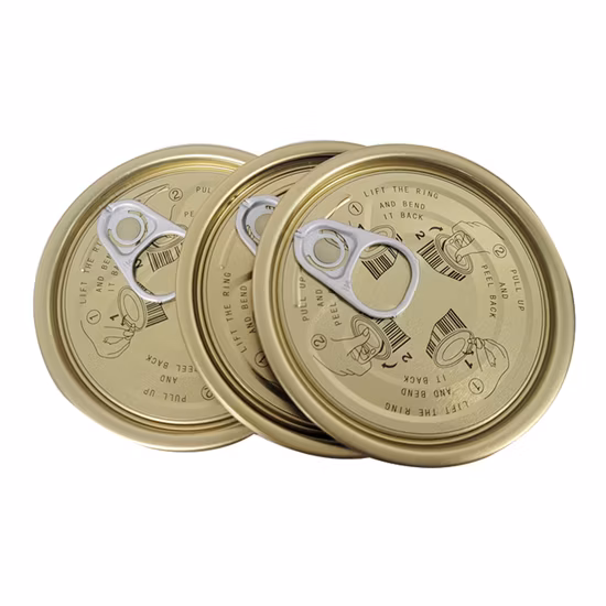 Food Grade Tinplate Easy Open End Can Lid 214# 70mm Eoe